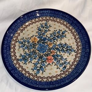 New unikat floral Polish Pottery Dinner Plate 10.5”
